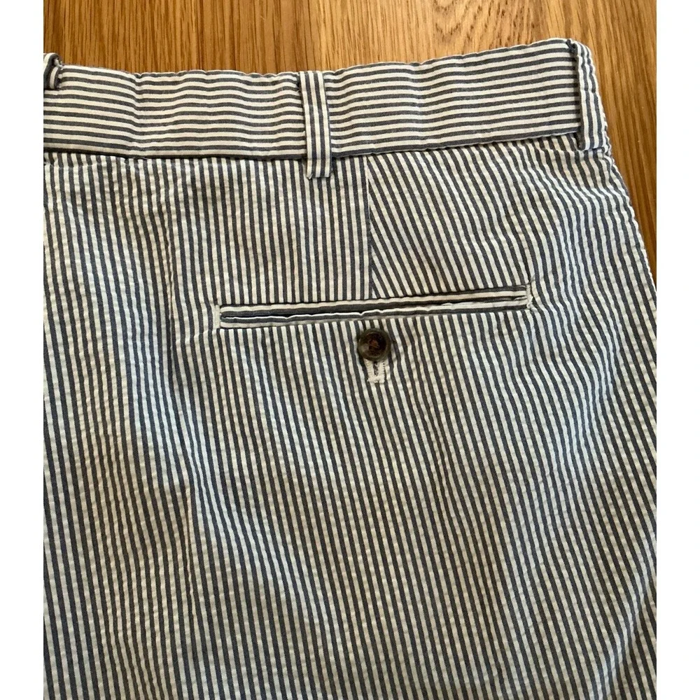 Polo Golf Ralph Lauren Seersucker‎ Shorts Blue Stripe Cotton Sz 35 8